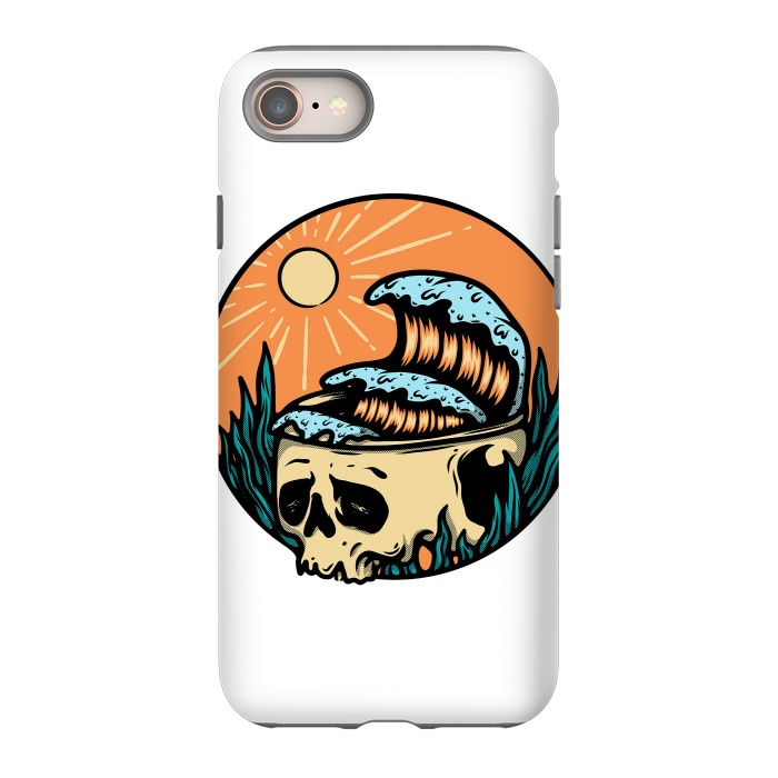 iPhone 8 StrongFit Skull & Wave by Afif Quilimo