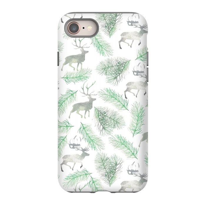 iPhone 8 StrongFit Deer and pine branches by Julia Badeeva