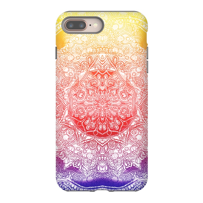 iPhone 8 plus StrongFit Vibrant rainbow mandala by Oana 