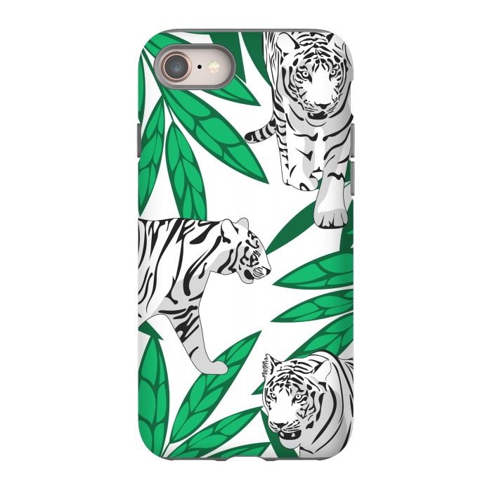 iPhone 8 StrongFit White tigers by Julia Badeeva