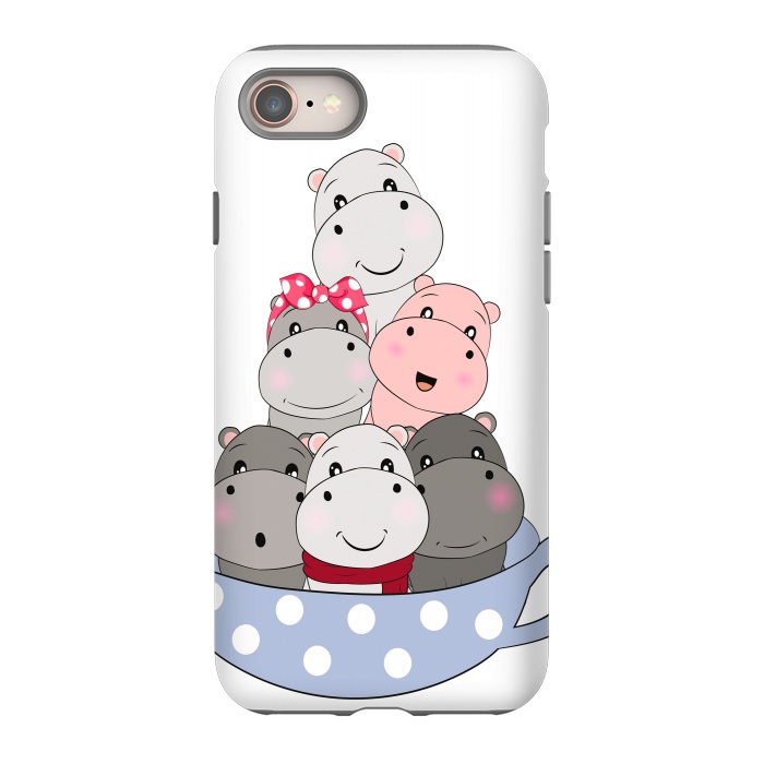 iPhone 8 StrongFit cute hippos by haroulita