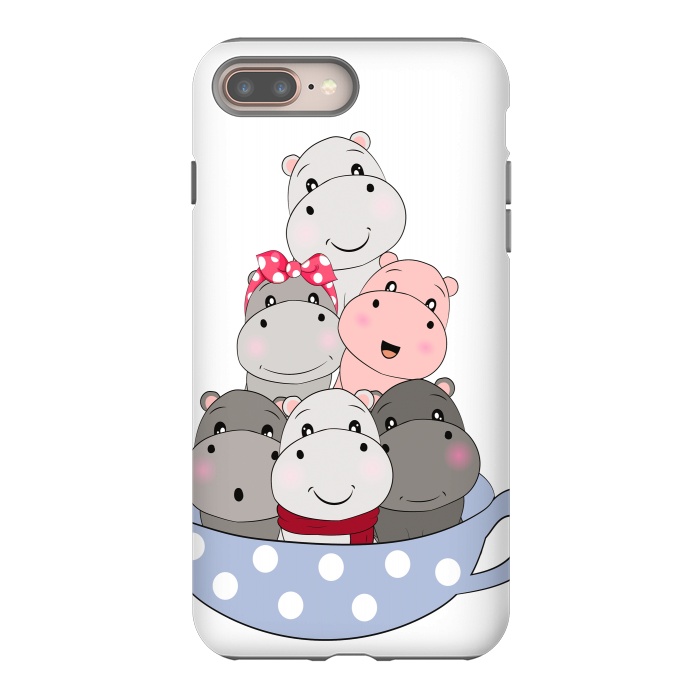 iPhone 8 plus StrongFit cute hippos by haroulita