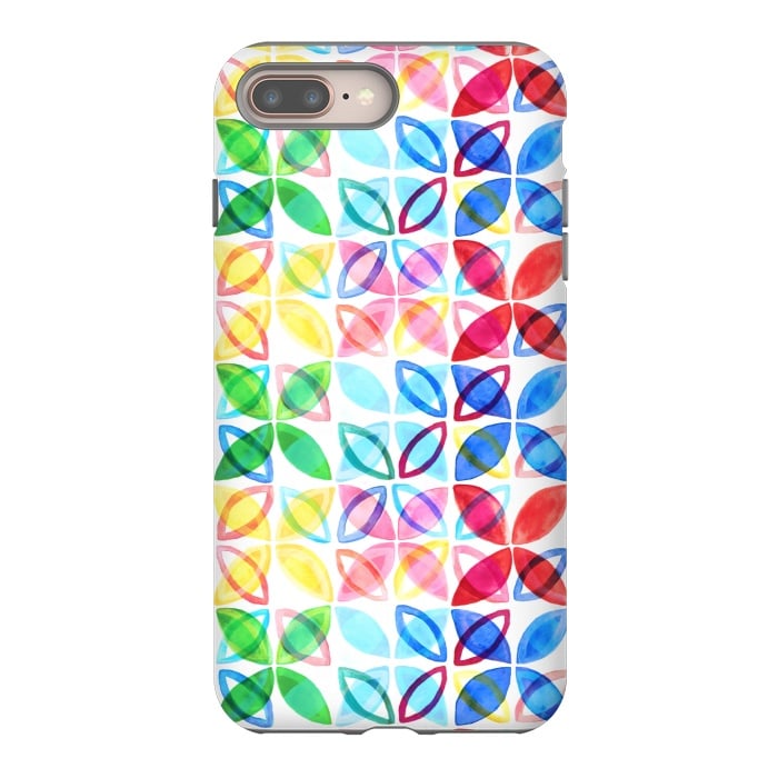 iPhone 8 plus StrongFit Rainbow Watercolor Pattern  by Tigatiga