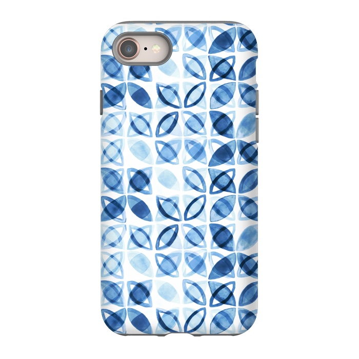 iPhone 8 StrongFit Blue Watercolor Pattern  by Tigatiga