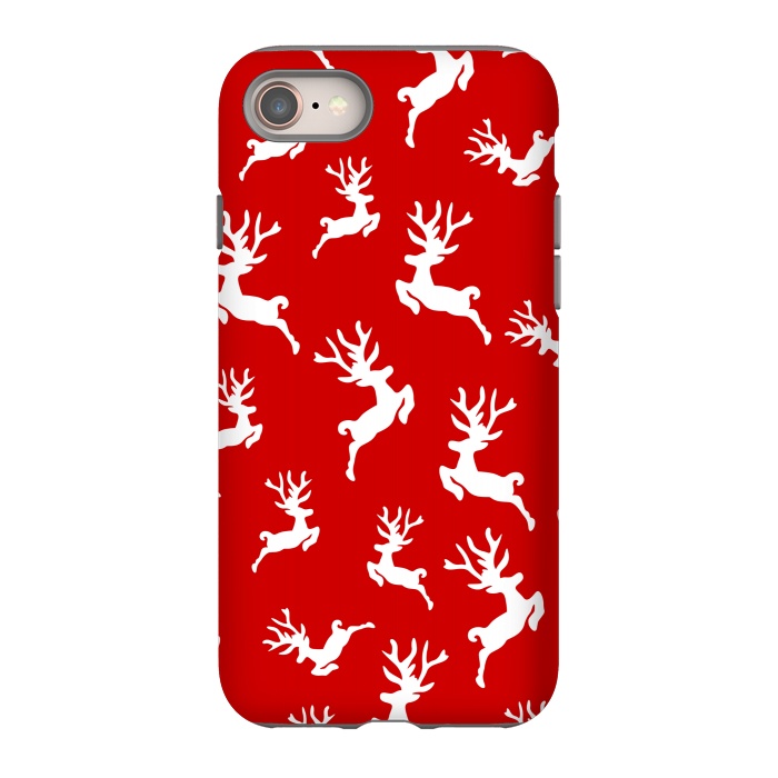 iPhone 8 StrongFit white christmas deer by MALLIKA