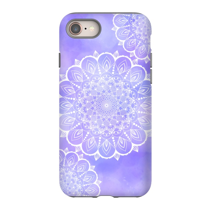 iPhone 8 StrongFit Purple mandala flowers by Jms