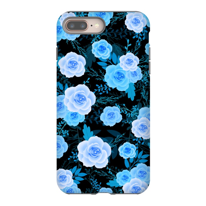iPhone 8 plus StrongFit Blue purple roses by Jms