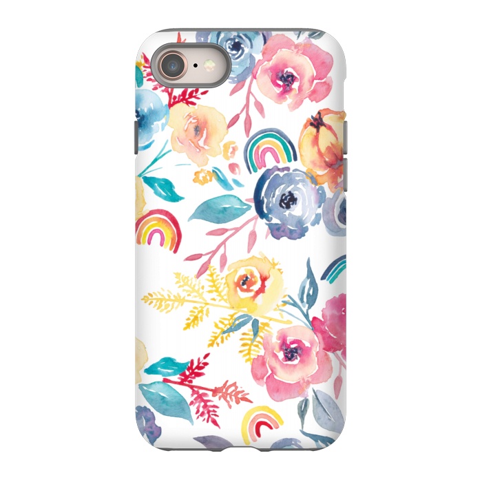 iPhone 8 StrongFit Roses and Rainbows by gingerlique