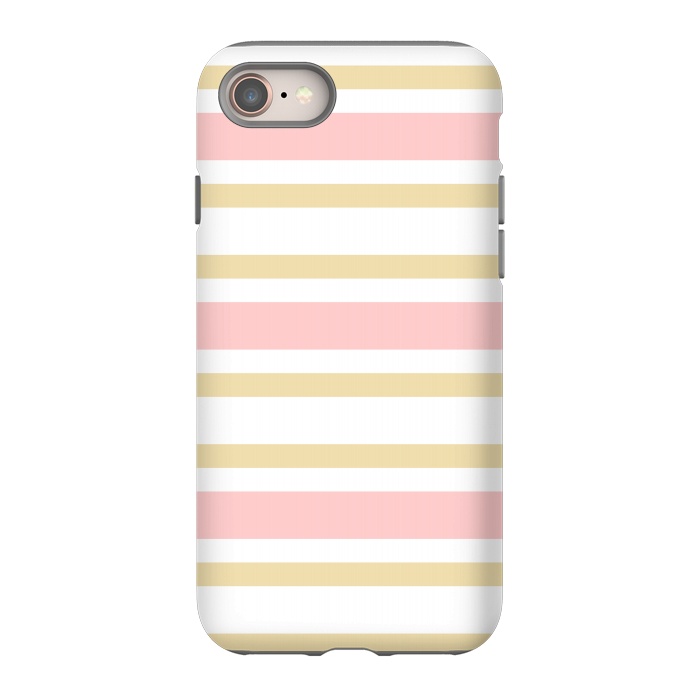 iPhone 8 StrongFit pink golden stripes pattern by MALLIKA