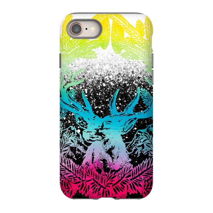 iPhone 8 StrongFit Gradient reindeer and pine leaves illustration by Oana 