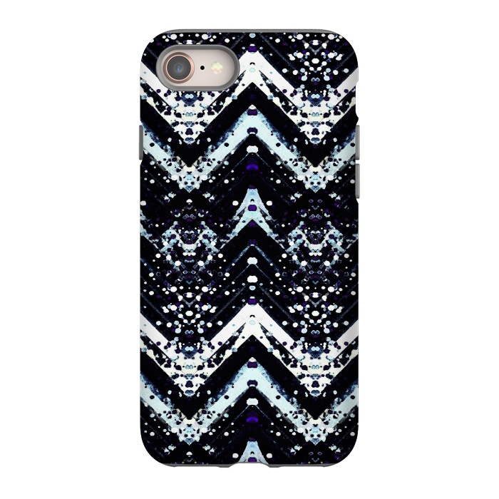 iPhone 8 StrongFit Snowy mountains zigzag ethnic pattern by Oana 