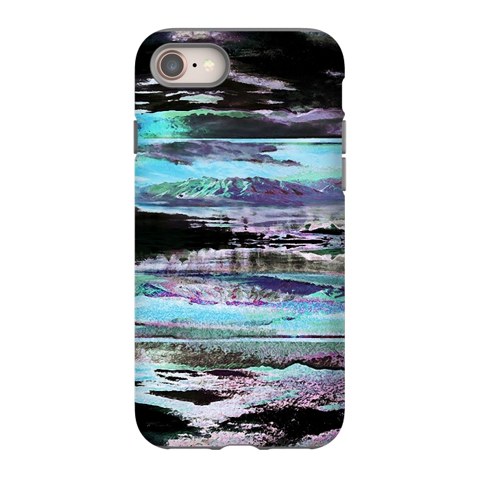 iPhone 8 StrongFit Stylised blue purple mountain landscape by Oana 