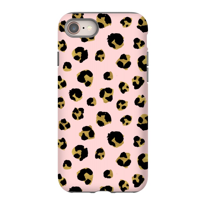 iPhone 8 StrongFit Pink and gold leopard by Julia Badeeva