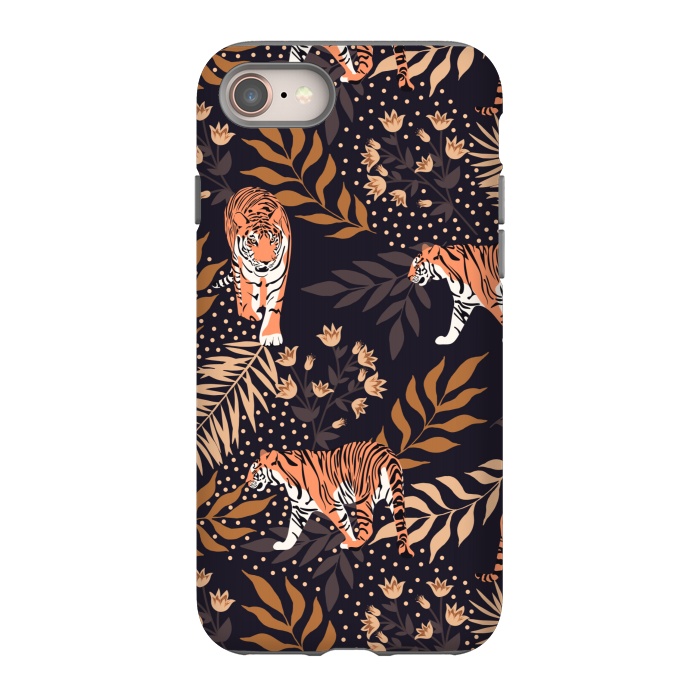 iPhone 8 StrongFit Tigers. Purple pattern by Julia Badeeva