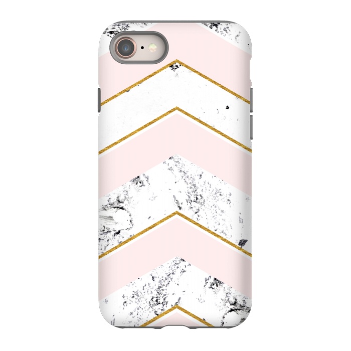 iPhone 8 StrongFit Marble. Pink and gold by Julia Badeeva