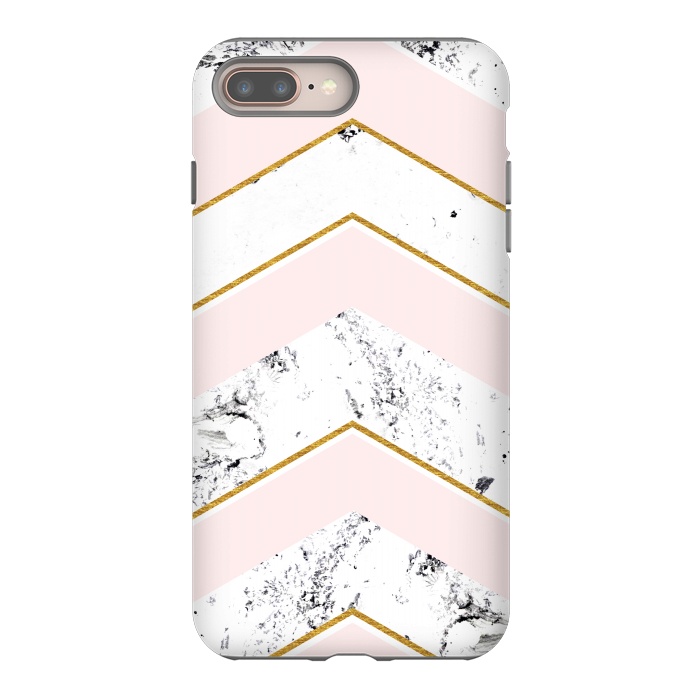 iPhone 8 plus StrongFit Marble. Pink and gold by Julia Badeeva