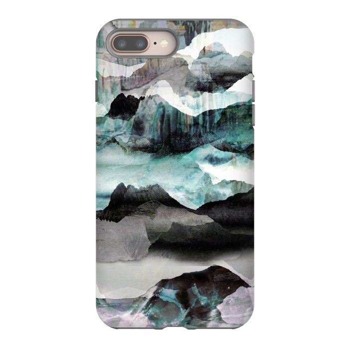 iPhone 8 plus StrongFit Gradient mountain landscape art by Oana 