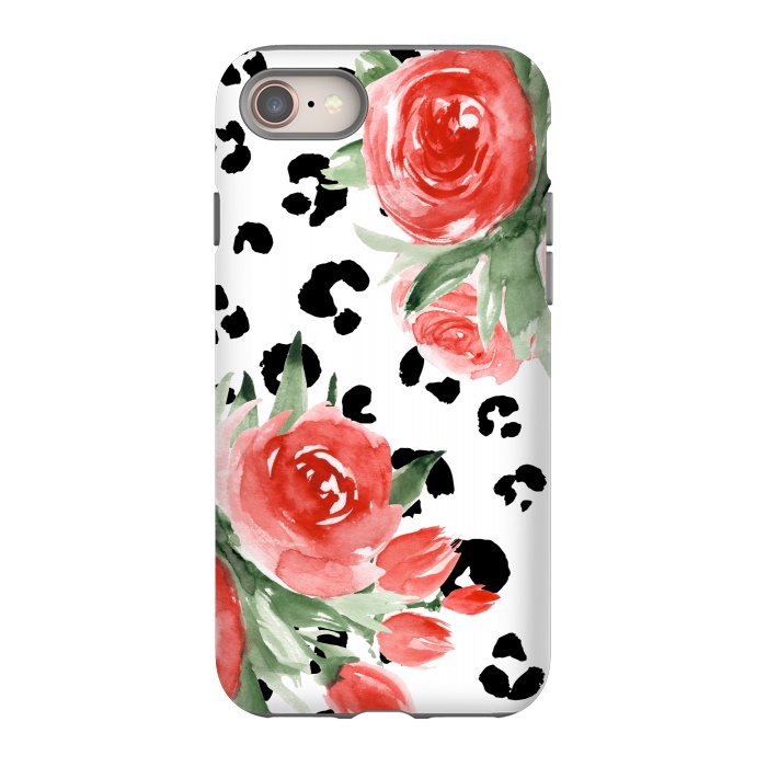 iPhone 8 StrongFit Roses and leopard by Julia Badeeva