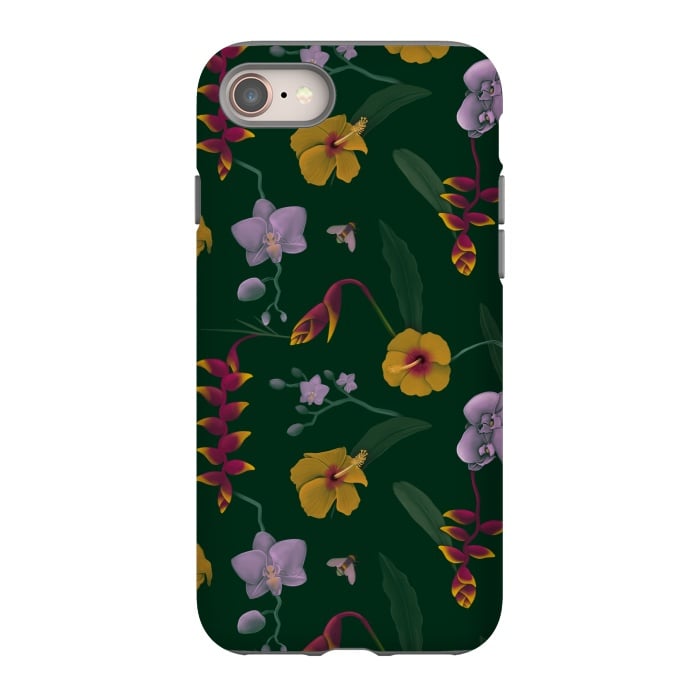 iPhone 8 StrongFit Heliconia & Hibiscus by Tishya Oedit