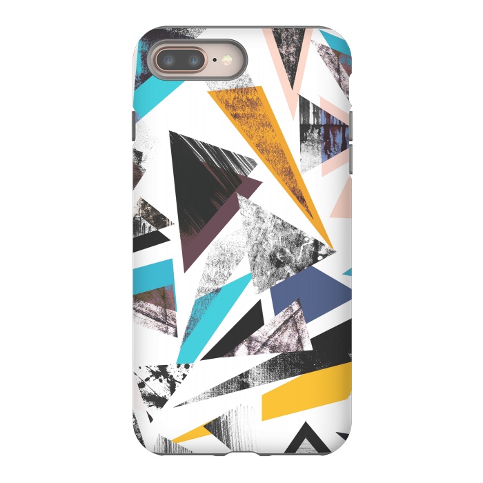 iPhone 8 plus StrongFit Colorful textured triangles by Oana 