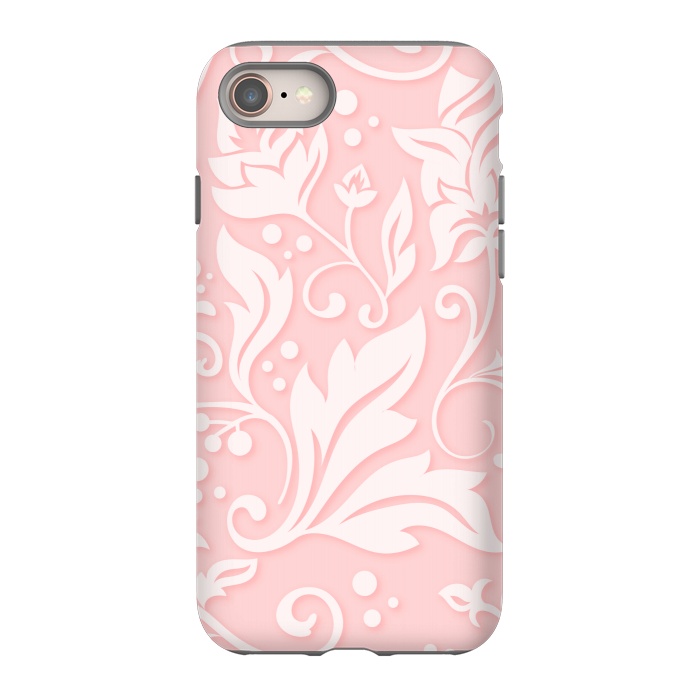 iPhone 8 StrongFit white floral pattern 2  by MALLIKA