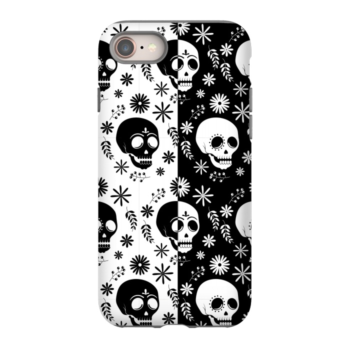 iPhone 8 StrongFit BLACK AND WHITE SKULL PATTERN by MALLIKA