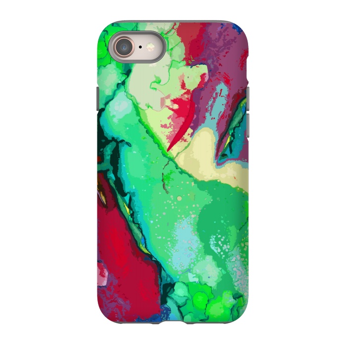 iPhone 8 StrongFit Green and maroon abstract artwork by Josie