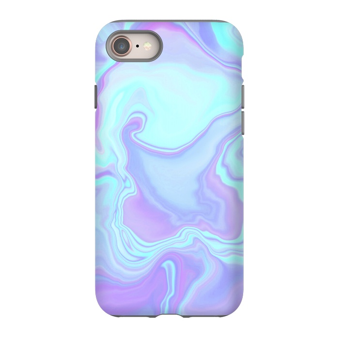 iPhone 8 StrongFit turquoise and purple marble art by Jms