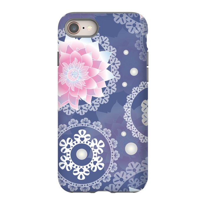 iPhone 8 StrongFit lotus floral pattern by MALLIKA