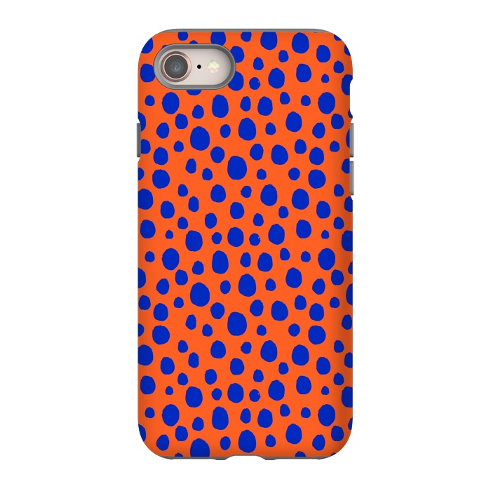 iPhone 8 StrongFit blue orange animal print by MALLIKA