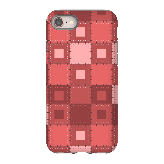 iPhone 8 StrongFit RED WHITE PATCHWORK by MALLIKA