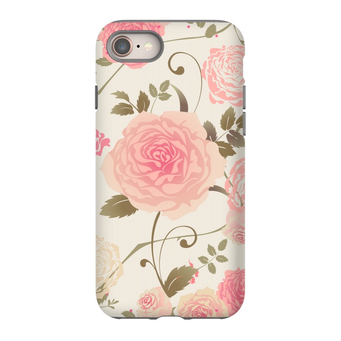 iPhone 8 StrongFit PINK ROSES PATTERN by MALLIKA