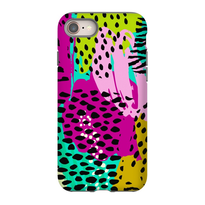 iPhone 8 StrongFit colorful abstract animal print by haroulita