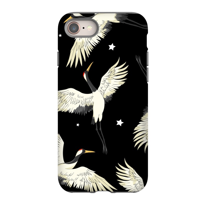 iPhone 8 StrongFit black white birds by haroulita