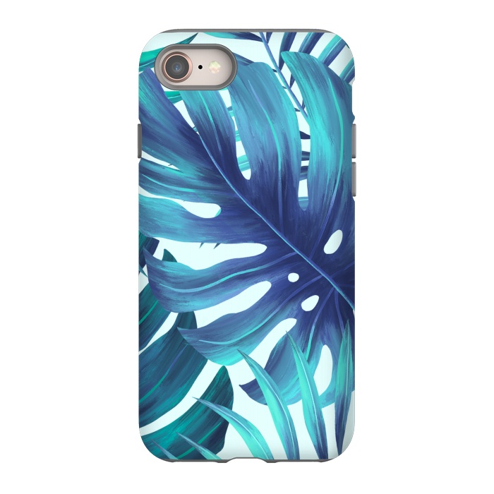 iPhone 8 StrongFit blue Fern leaves by haroulita