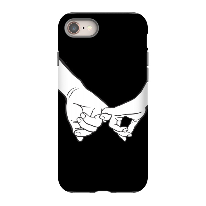 iPhone 8 StrongFit Couple holding hands minimal line art valentine drawing by Oana 