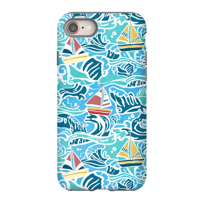 iPhone 8 StrongFit Sailboats & Waves by Tangerine-Tane