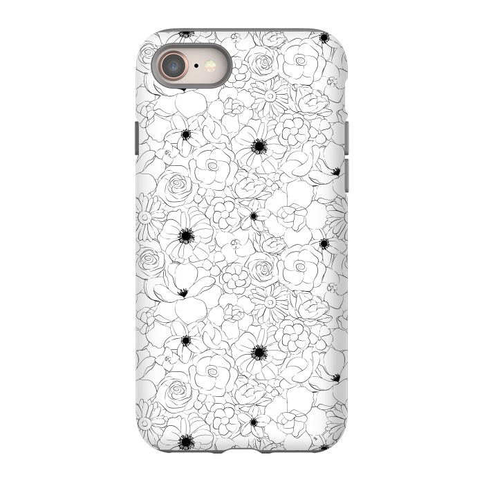 iPhone 8 StrongFit Black and white meadow by Martina