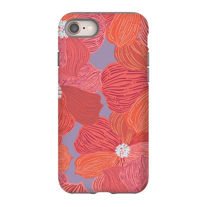 iPhone 8 StrongFit Coral floral by Nina Leth