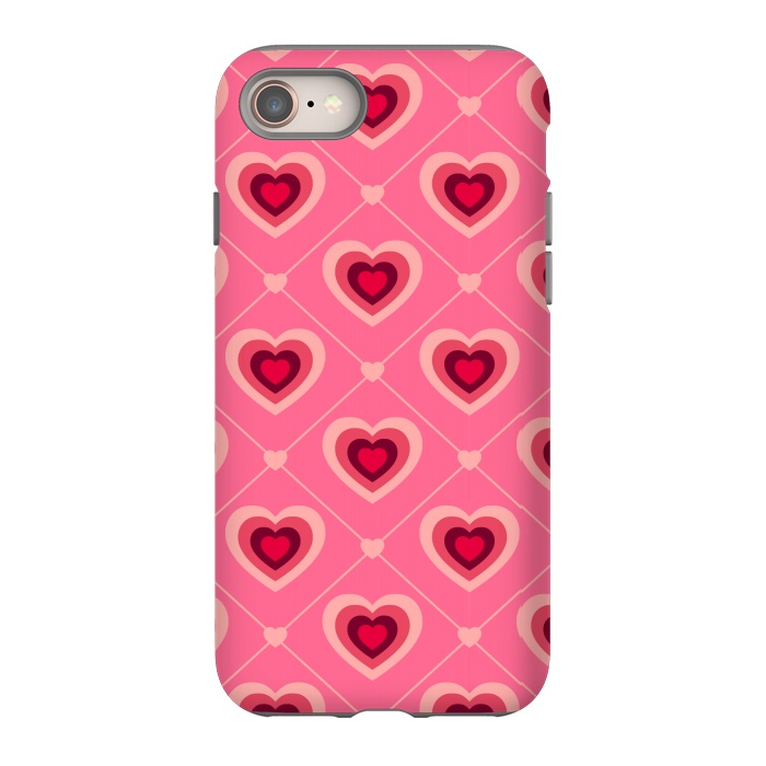 iPhone 8 StrongFit TED WHITE HEARTS PATTERN by MALLIKA