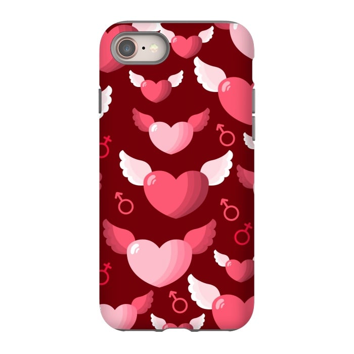 iPhone 8 StrongFit HEARTS FEATHERS PATTERN by MALLIKA