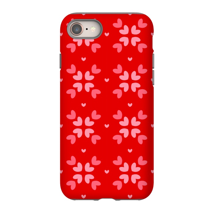 iPhone 8 StrongFit cute hearts red pattern by MALLIKA