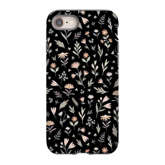 iPhone 8 StrongFit gentle flora on a black by Alena Ganzhela