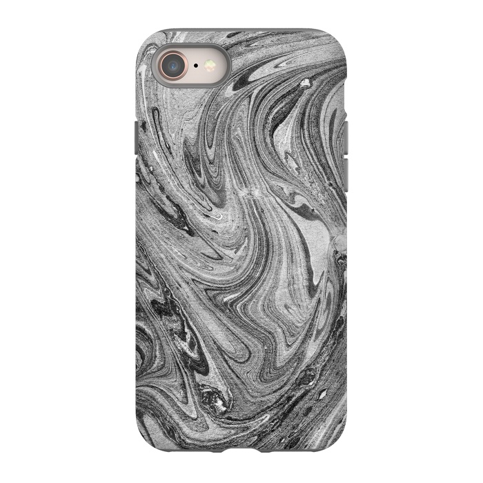 iPhone 8 StrongFit Dark grey marble swirl by Oana 
