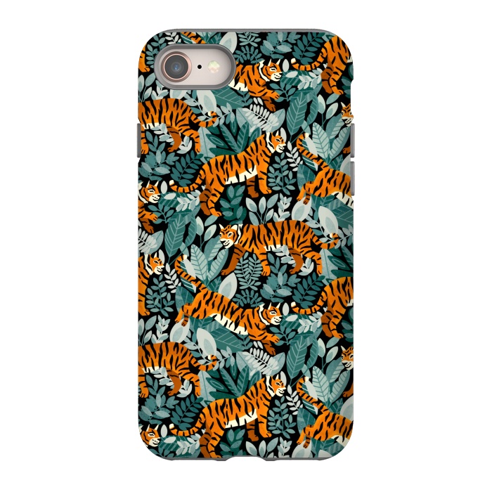 iPhone 8 StrongFit Bangel Tiger Teal Jungle  by Tigatiga