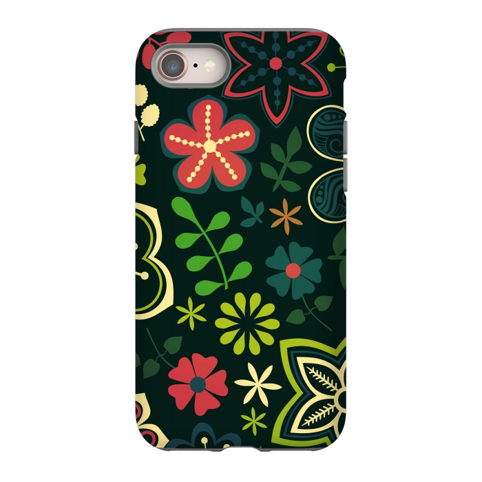 iPhone 8 StrongFit Seamless Flowers and Birds by ArtsCase