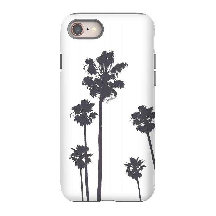iPhone 8 StrongFit Palms & Sunset-Minimal B&W by ''CVogiatzi.