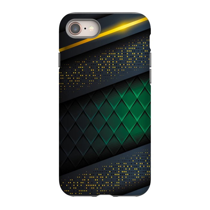 iPhone 8 StrongFit black green geometrical by haroulita