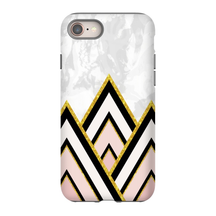 iPhone 8 StrongFit Geometric pink gold triangles by Jms