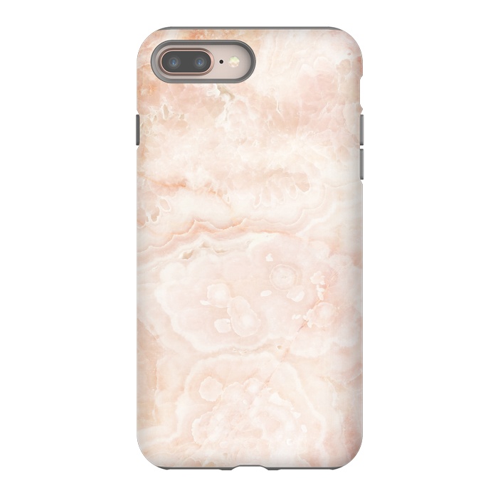 iPhone 8 plus StrongFit Pastel peach beige marble by Oana 